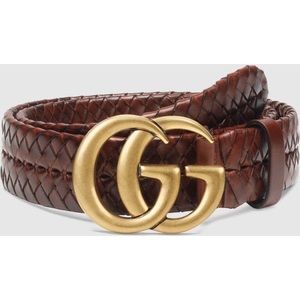 ISO Gucci Braided Leather Belt w/ Double-G Buckle